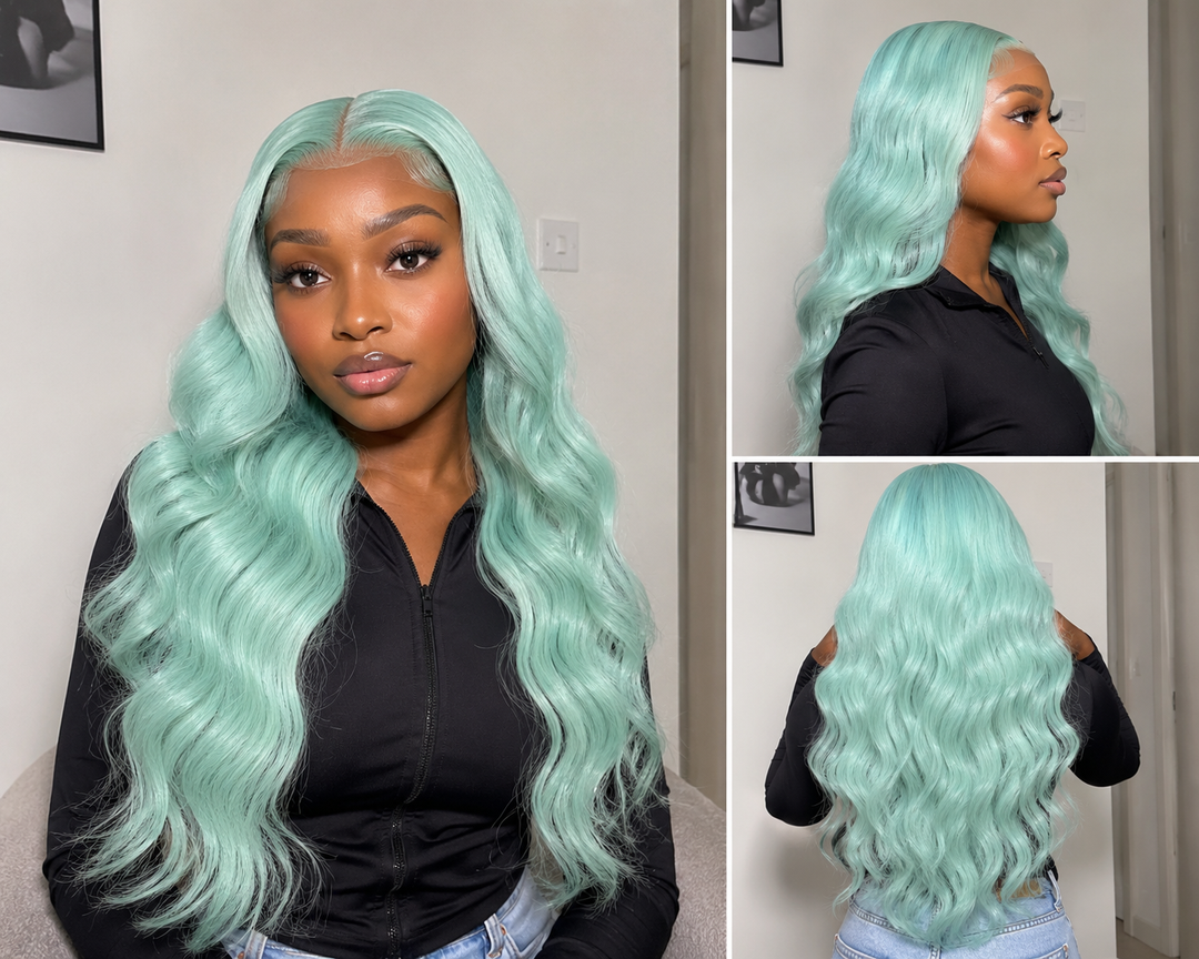 Mint Wave Lace Front Wig – Premium Fiber
