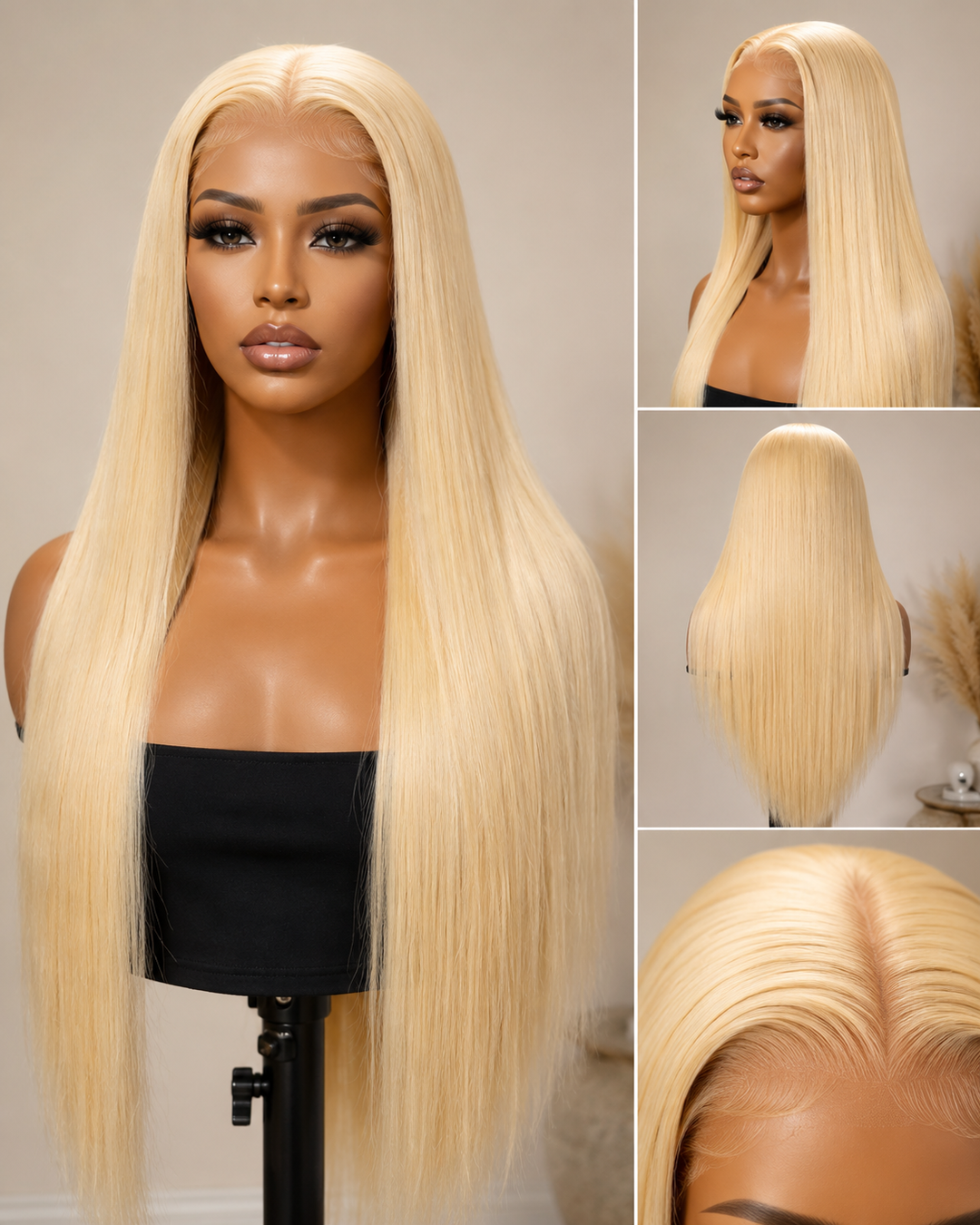 Platinum Blonde Silky Straight 13×4 Front Lace Wig
