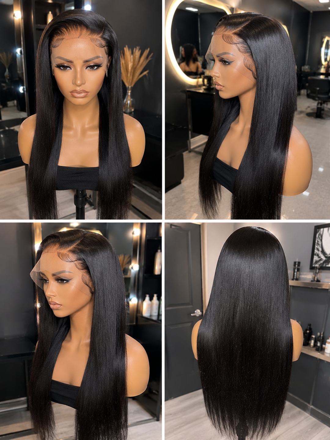Royal Bone Straight Lace Wig – Natural Black